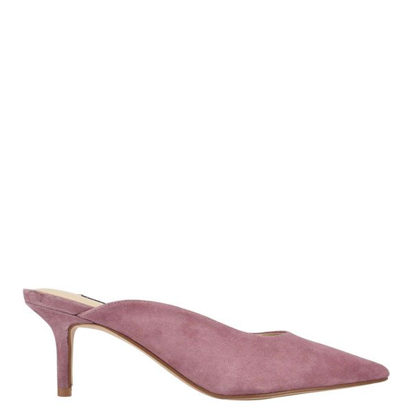 Nine West Angle Pointy Toe Pink Mules | South Africa 16I62-7K44